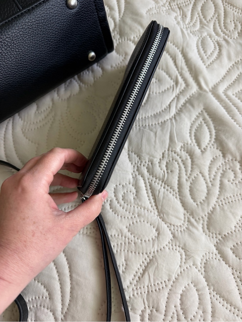 Classic Black Tote Bag with Bold Lettering NWT - Picture 9 of 13
